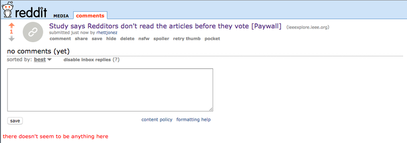 Illustration for article titled Study Says Most Redditors Won't Read This Story Before Voting on It